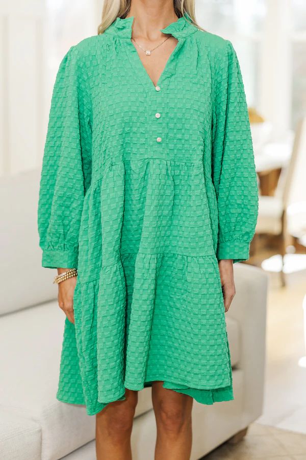 NURSING COLLECTION: All Up To You Green Textured Dress NURSING COLLECTION: All Up To You Green Textured Dress