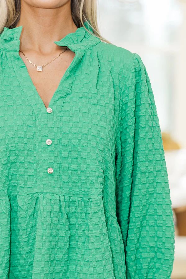 NURSING COLLECTION: All Up To You Green Textured Dress NURSING COLLECTION: All Up To You Green Textured Dress
