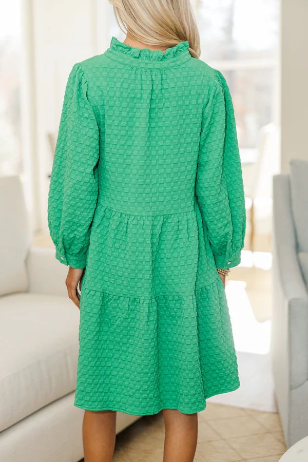 NURSING COLLECTION: All Up To You Green Textured Dress NURSING COLLECTION: All Up To You Green Textured Dress
