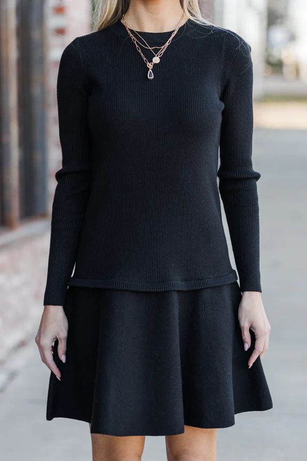 Off To The Hamptons Black Sweater Dress Off To The Hamptons Black Sweater Dress