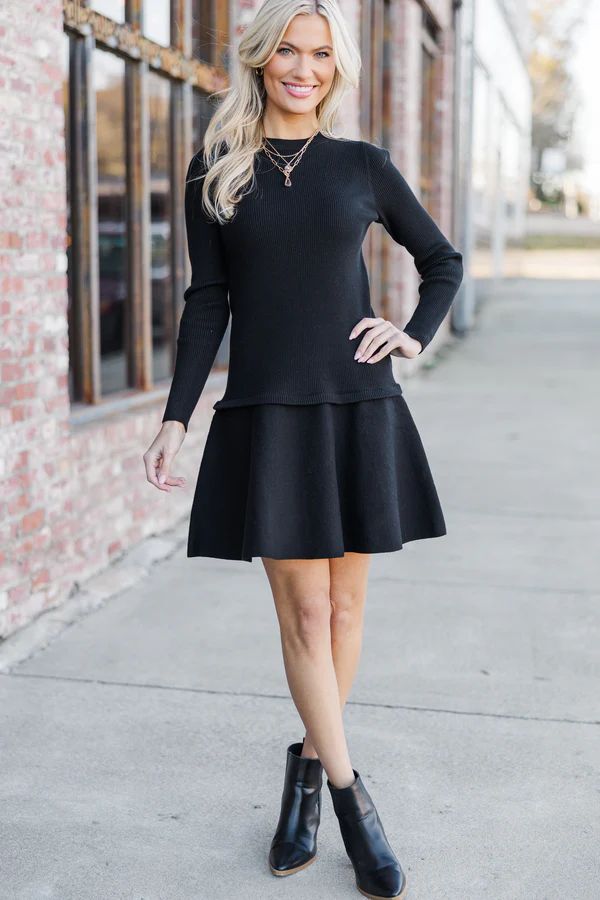 Off To The Hamptons Black Sweater Dress Off To The Hamptons Black Sweater Dress