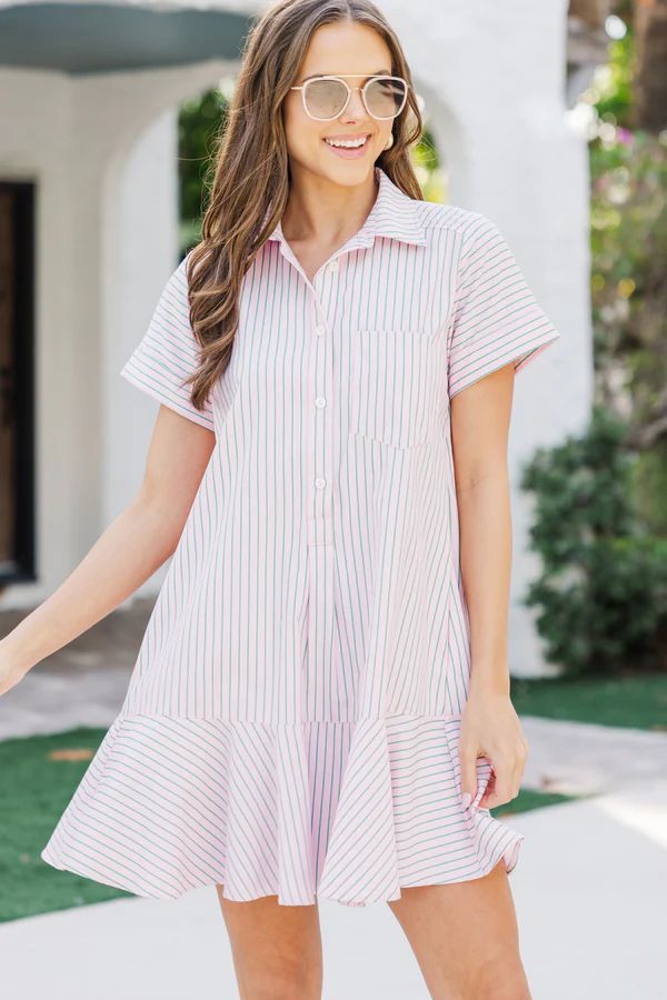 Just A Story Pink Striped Dress