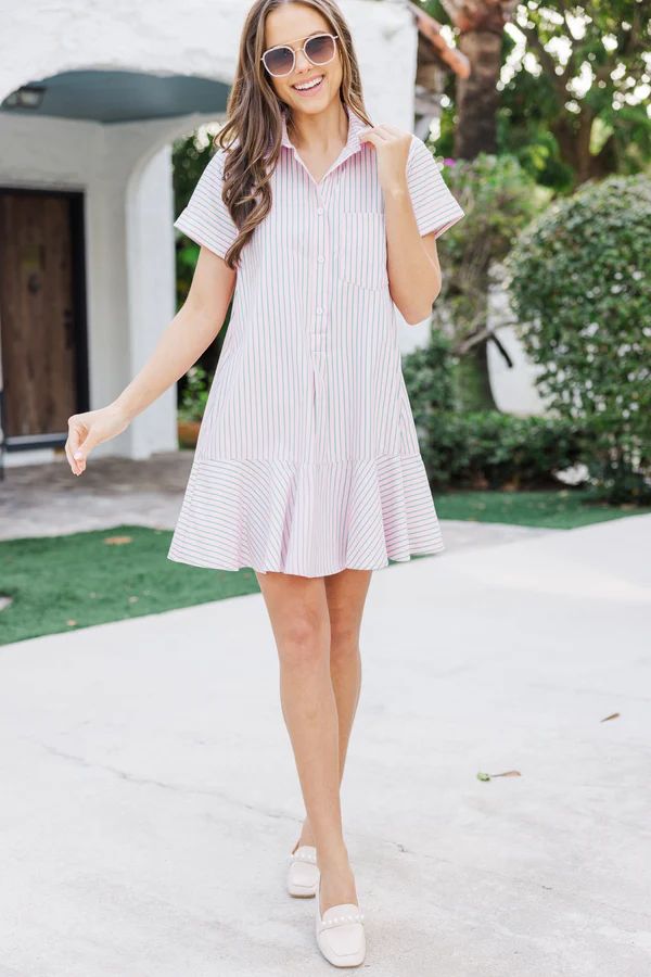 Just A Story Pink Striped Dress