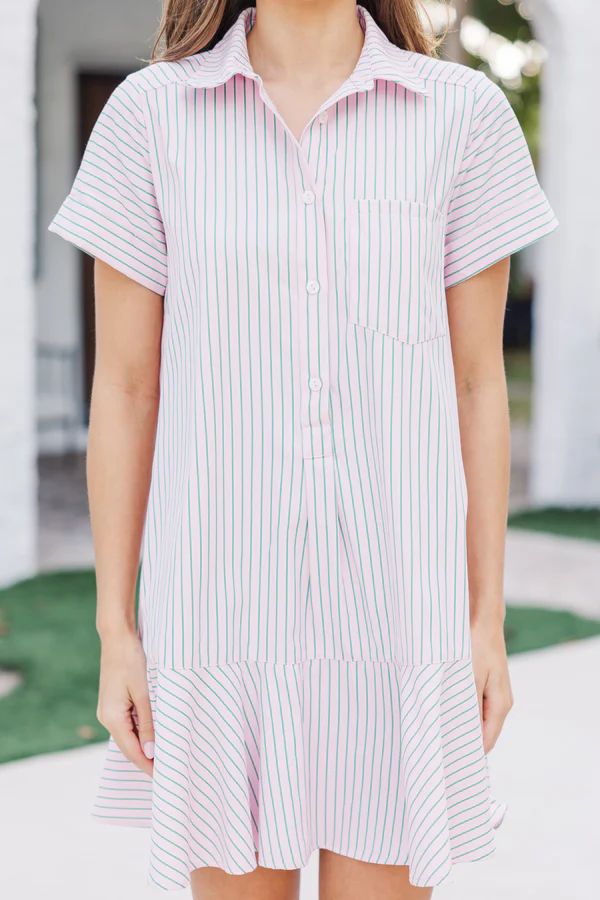 Just A Story Pink Striped Dress