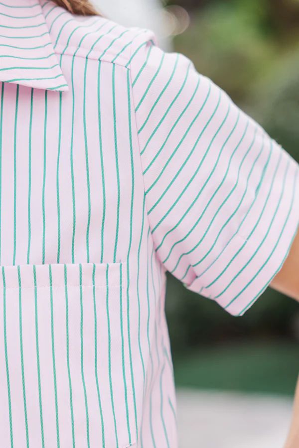Just A Story Pink Striped Dress