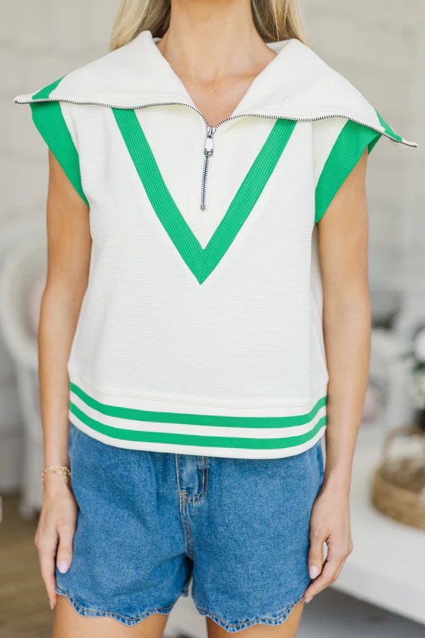 All Is Well Cream Striped Blouse