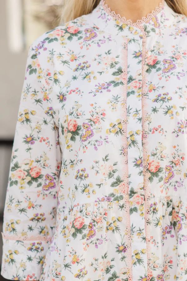 Believe In Yourself Ivory Ditsy Floral Dress