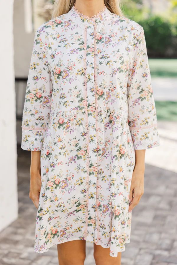 Believe In Yourself Ivory Ditsy Floral Dress