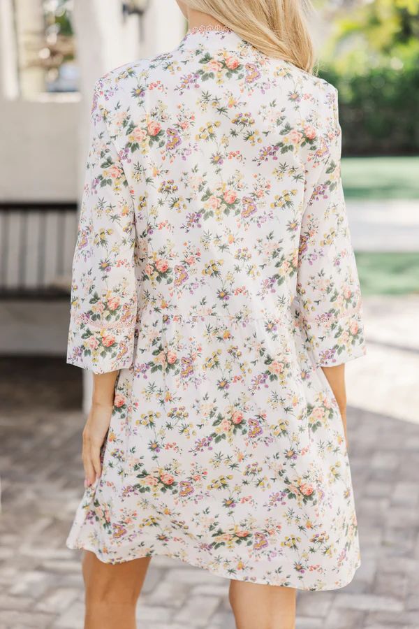 Believe In Yourself Ivory Ditsy Floral Dress