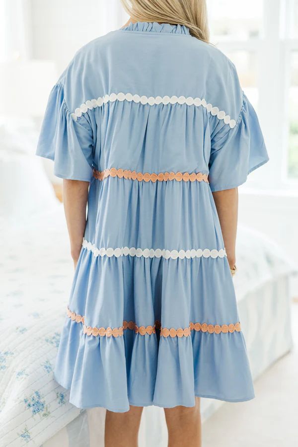 NURSING COLLECTION: Just Can’t Lose Light Blue Rickrack Dress NURSING COLLECTION: Just Can’t Lose Light Blue Rickrack Dress
