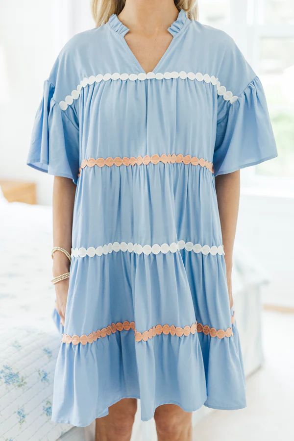 NURSING COLLECTION: Just Can’t Lose Light Blue Rickrack Dress NURSING COLLECTION: Just Can’t Lose Light Blue Rickrack Dress