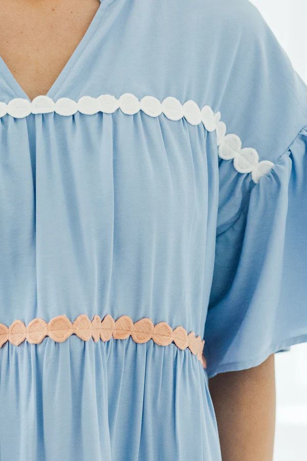 NURSING COLLECTION: Just Can’t Lose Light Blue Rickrack Dress NURSING COLLECTION: Just Can’t Lose Light Blue Rickrack Dress