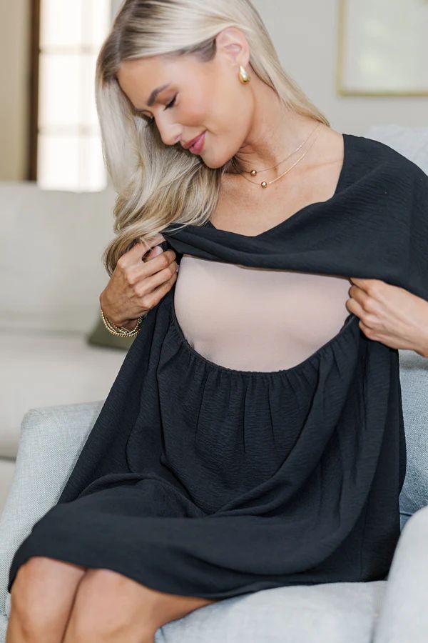 NURSING COLLECTION: Full Of Joy Black Dress NURSING COLLECTION: Full Of Joy Black Dress