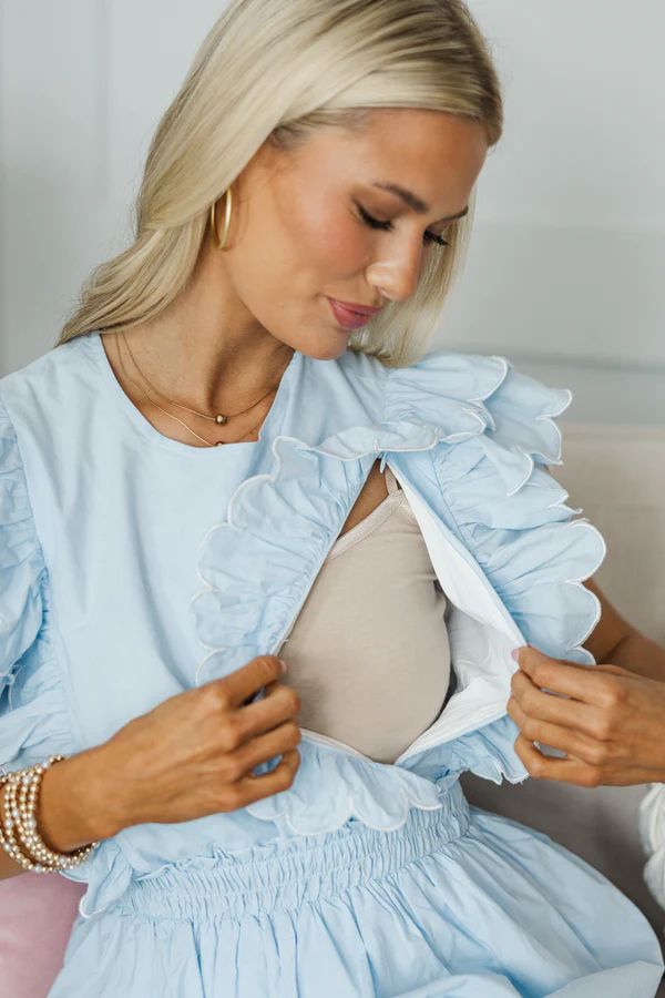 NURSING COLLECTION: Keep You Close Light Blue Dress
