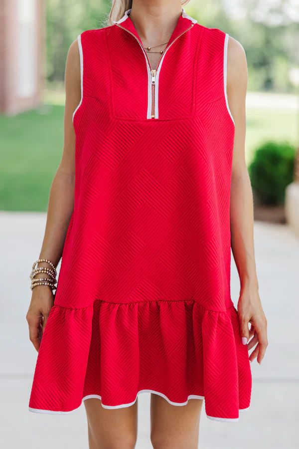 Say It All Red Textured Drop Waist Dress Say It All Red Textured Drop Waist Dress
