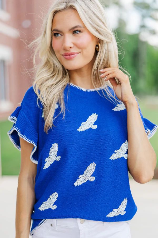 Fourth Quarter Feels Royal Blue Sleeveless Sweater