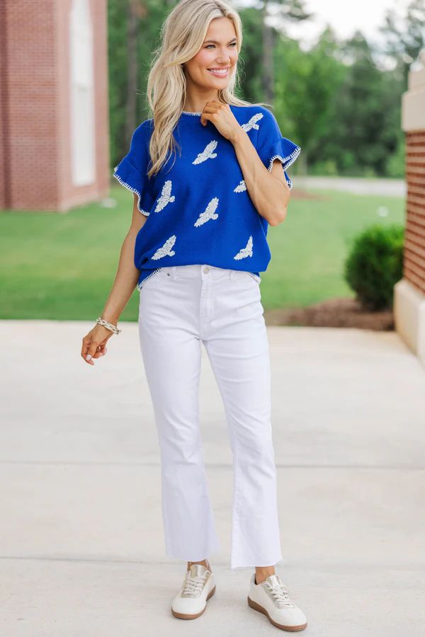 Fourth Quarter Feels Royal Blue Sleeveless Sweater