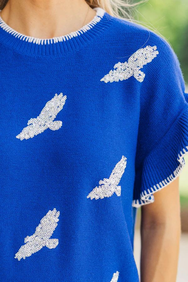 Fourth Quarter Feels Royal Blue Sleeveless Sweater
