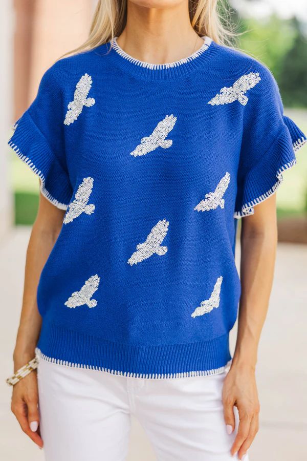 Fourth Quarter Feels Royal Blue Sleeveless Sweater