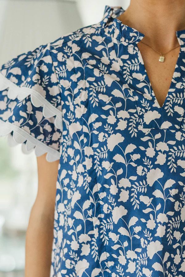 NURSING COLLECTION: Back To Good Navy Blue Floral Blouse NURSING COLLECTION: Back To Good Navy Blue Floral Blouse