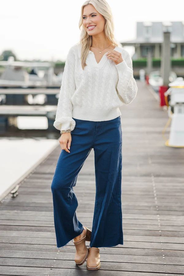 Been There White Cable Knit Sweater