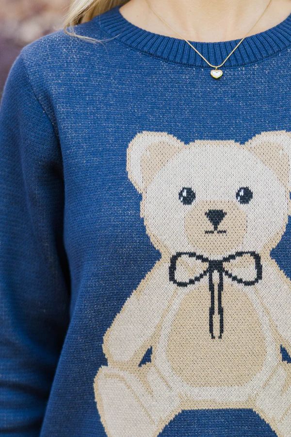 On Your Side Navy Bear Sweater On Your Side Navy Bear Sweater