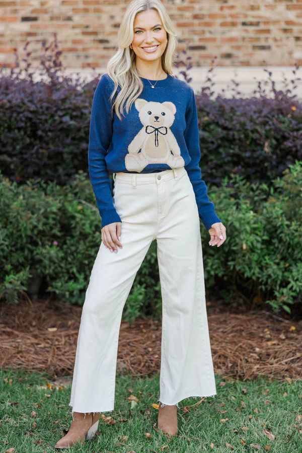 On Your Side Navy Bear Sweater On Your Side Navy Bear Sweater