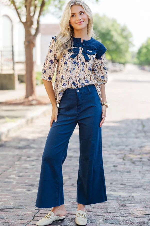 Sweet By Nature Navy Floral Blouse