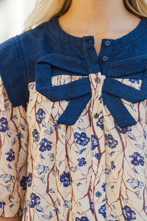 Sweet By Nature Navy Floral Blouse