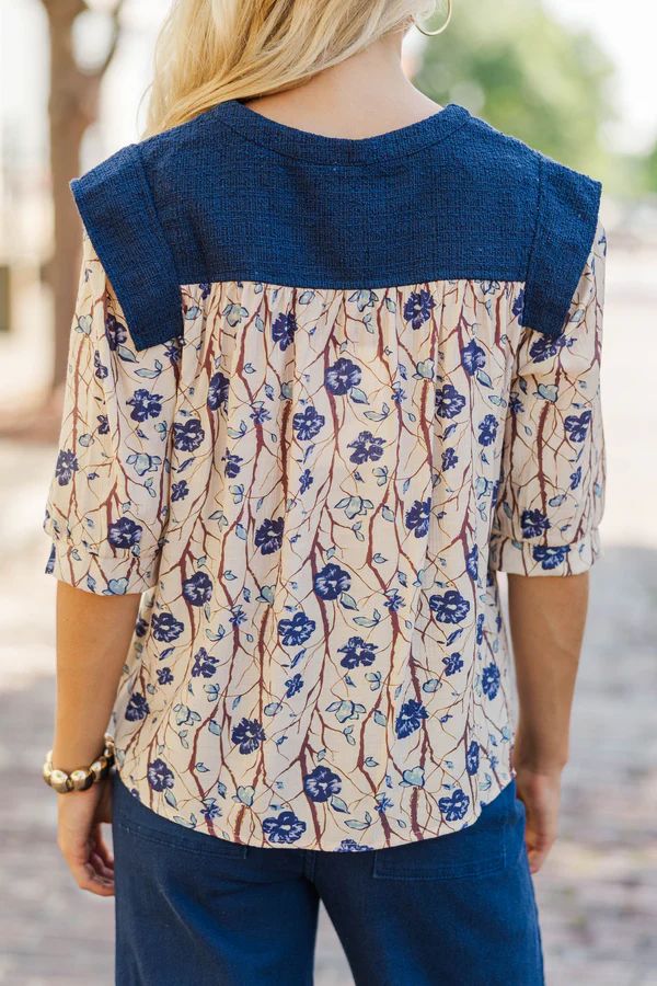 Sweet By Nature Navy Floral Blouse