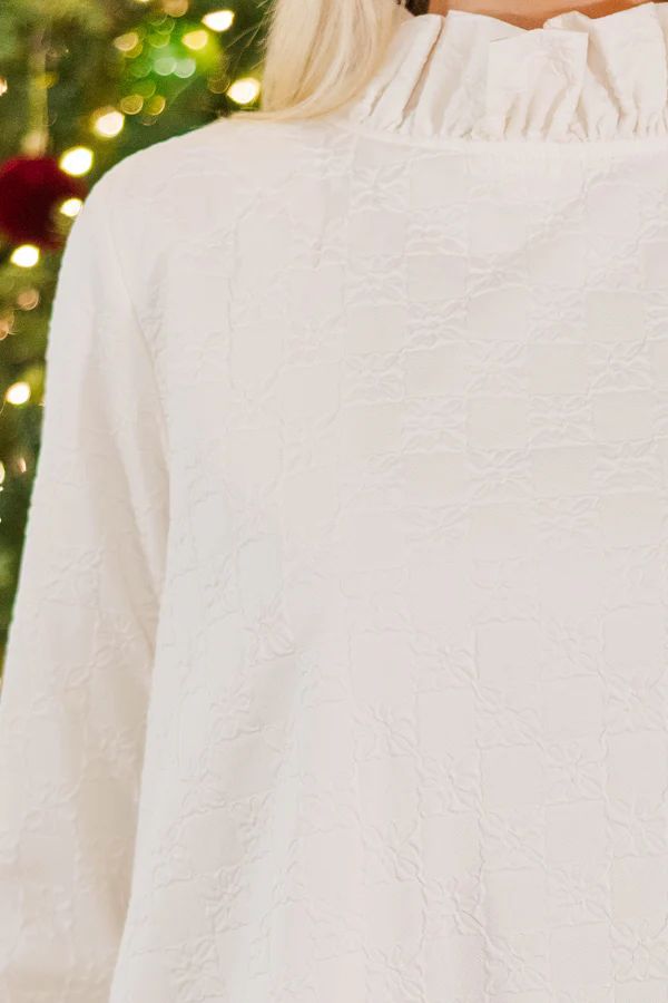 This Is It Cream Textured Blouse