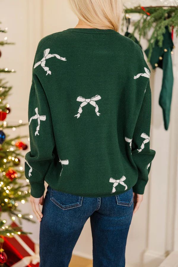 All Wrapped Up Emerald Green Bow Sweater