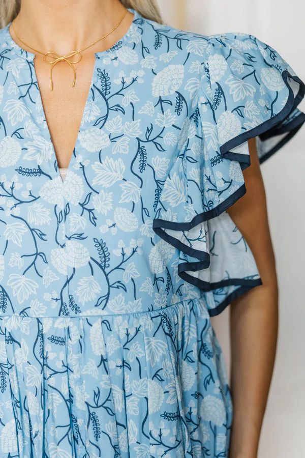 NURSING COLLECTION: Closer Than Ever Light Blue Toile Dress NURSING COLLECTION: Closer Than Ever Light Blue Toile Dress