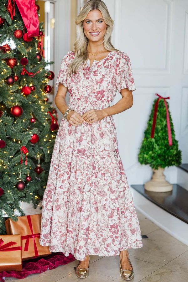 NURSING COLLECTION: All In The Air Red Toile Dress