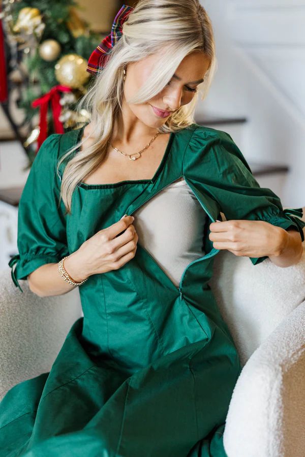 NURSING COLLECTION: Made To Love Emerald Midi Dress NURSING COLLECTION: Made To Love Emerald Midi Dress