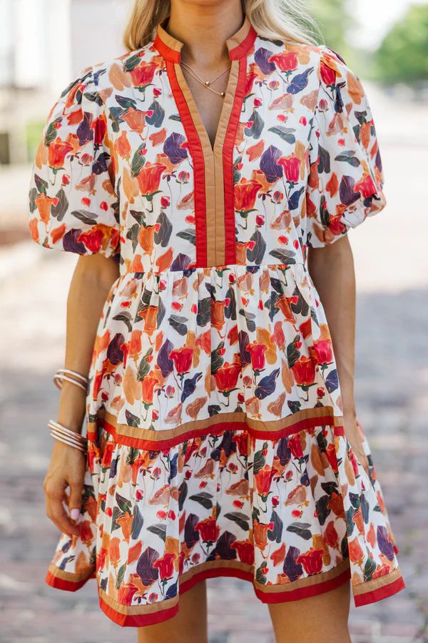 Why Not Now Rust Floral Dress