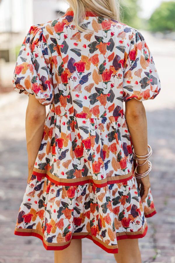 Why Not Now Rust Floral Dress