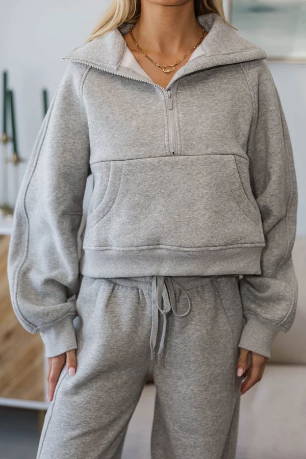 NURSING COLLECTION: Love In Every Layer Heather Gray Pullover NURSING COLLECTION: Love In Every Layer Heather Gray Pullover