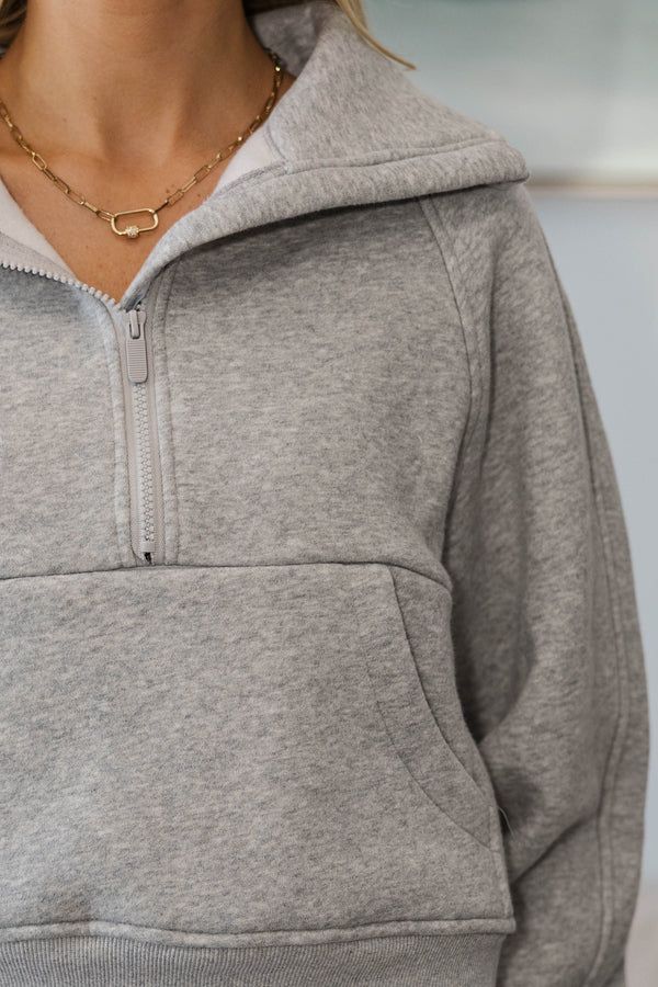 NURSING COLLECTION: Love In Every Layer Heather Gray Pullover NURSING COLLECTION: Love In Every Layer Heather Gray Pullover