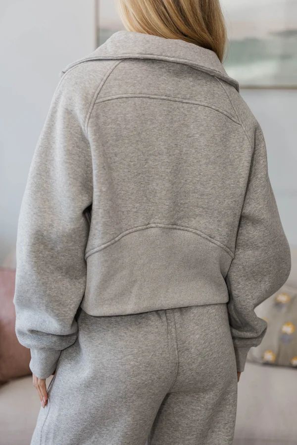 NURSING COLLECTION: Love In Every Layer Heather Gray Pullover NURSING COLLECTION: Love In Every Layer Heather Gray Pullover