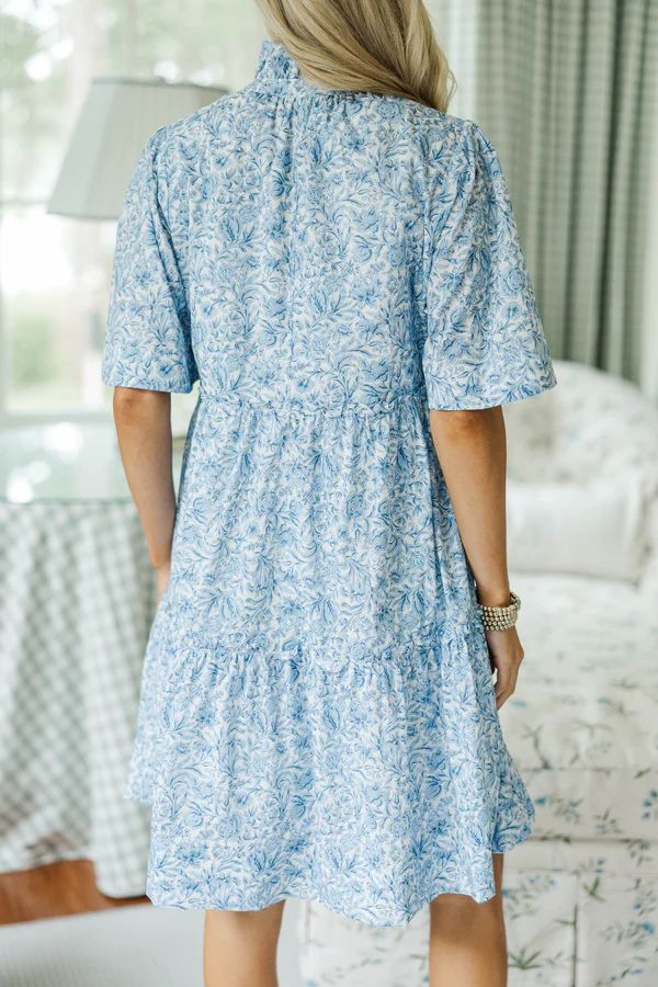 NURSING COLLECTION: Feeling Your Best Blue Toile Babydoll Dress NURSING COLLECTION: Feeling Your Best Blue Toile Babydoll Dress