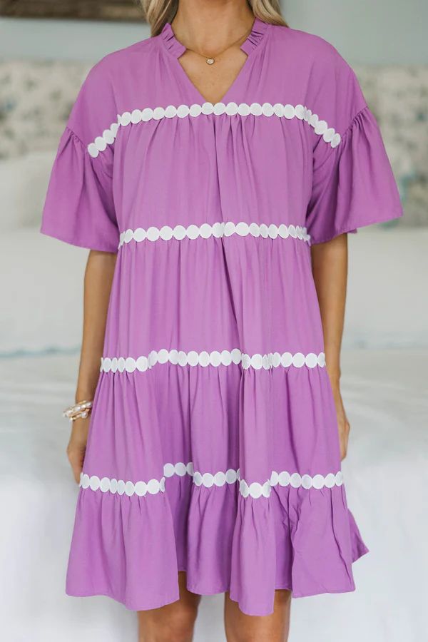 NURSING COLLECTION: Just Can’t Lose Plum Rickrack Dress NURSING COLLECTION: Just Can’t Lose Plum Rickrack Dress