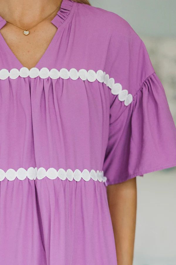 NURSING COLLECTION: Just Can’t Lose Plum Rickrack Dress NURSING COLLECTION: Just Can’t Lose Plum Rickrack Dress