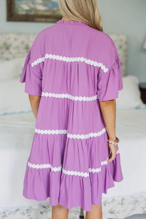 NURSING COLLECTION: Just Can’t Lose Plum Rickrack Dress NURSING COLLECTION: Just Can’t Lose Plum Rickrack Dress