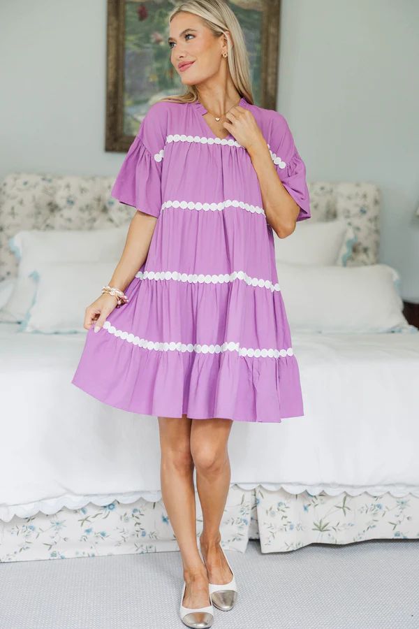 NURSING COLLECTION: Just Can’t Lose Plum Rickrack Dress NURSING COLLECTION: Just Can’t Lose Plum Rickrack Dress
