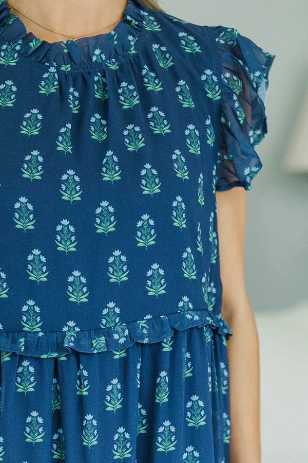 NURSING COLLECTION: What It Means Navy Medallion Dress NURSING COLLECTION: What It Means Navy Medallion Dress