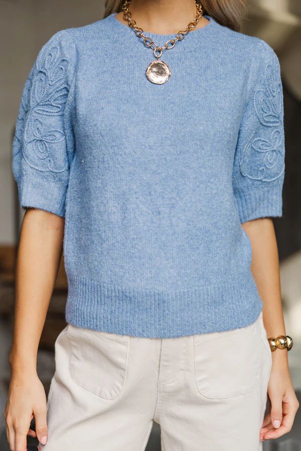 Textured Grace Blue Sweater Textured Grace Blue Sweater