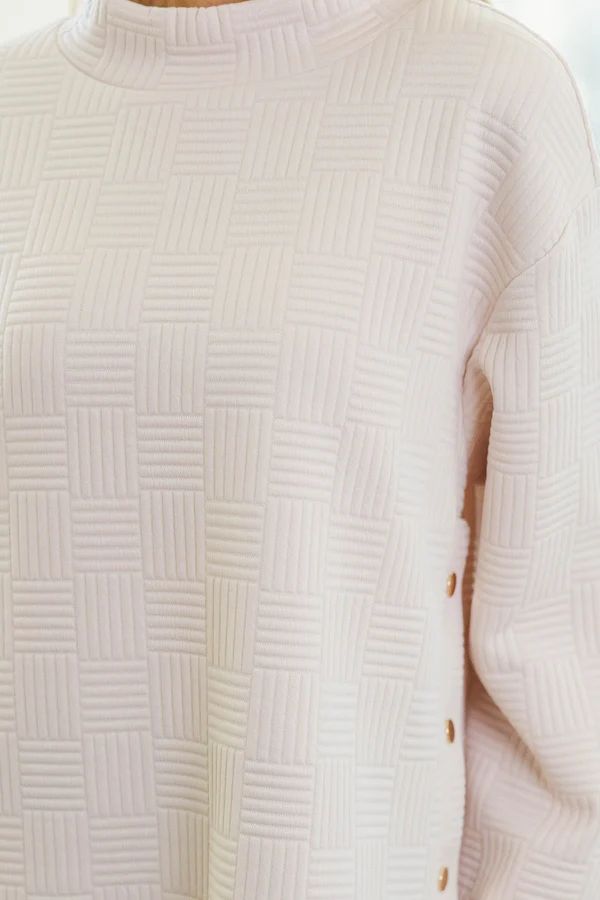 NURSING COLLECTION: Talk About It Cream Textured Tunic