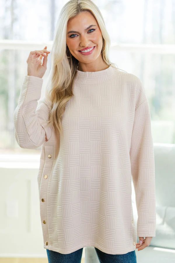 NURSING COLLECTION: Talk About It Cream Textured Tunic