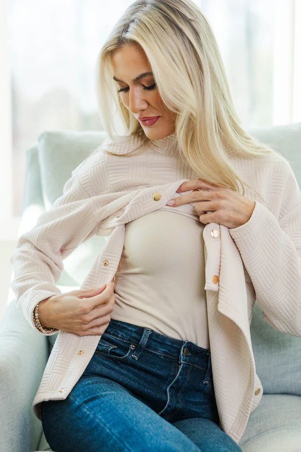 NURSING COLLECTION: Talk About It Cream Textured Tunic